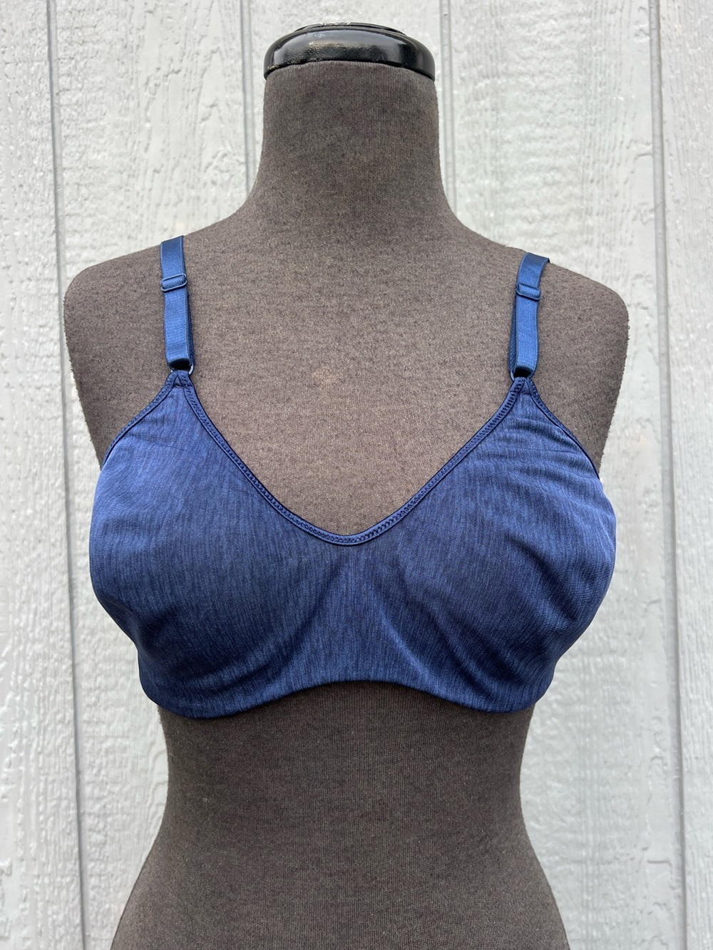 VTG 90s Vanity Fair Blue Wireless Strech Bra, 38B